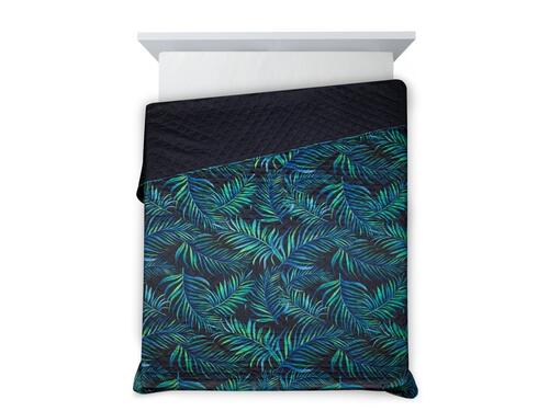 Prehoz na posteľ - Palms 1 listy v čiernom 220 x 240 cm